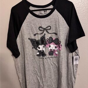 Torrid Kuroi & My Melody Kids Raglan Tee - Gray and Black